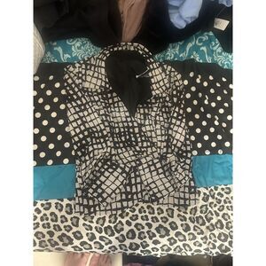 Abstract Geometric Grid Blazer Jacket Black Off-White Avant Garde Size 8 M